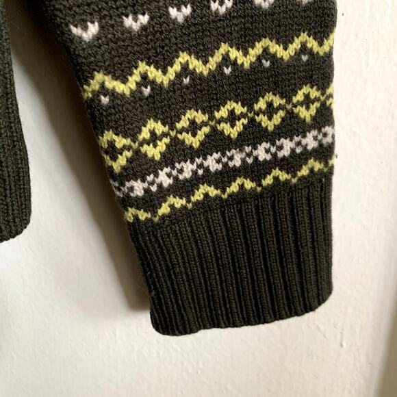 CARVE DESIGNS Merino Wool Button Down Fair Isles Print Cardigan Sweater Size S - Picture 6 of 10